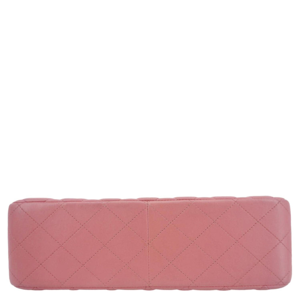 Chanel Classic Double Flap Jumbo Quilted Leather Crossbody Bag Pink