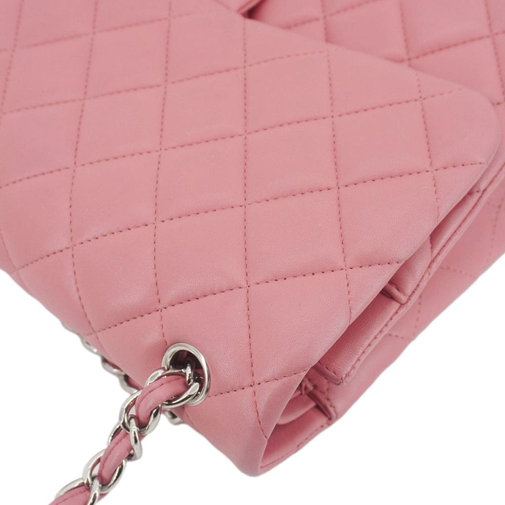 Chanel Classic Double Flap Jumbo Quilted Leather Crossbody Bag Pink