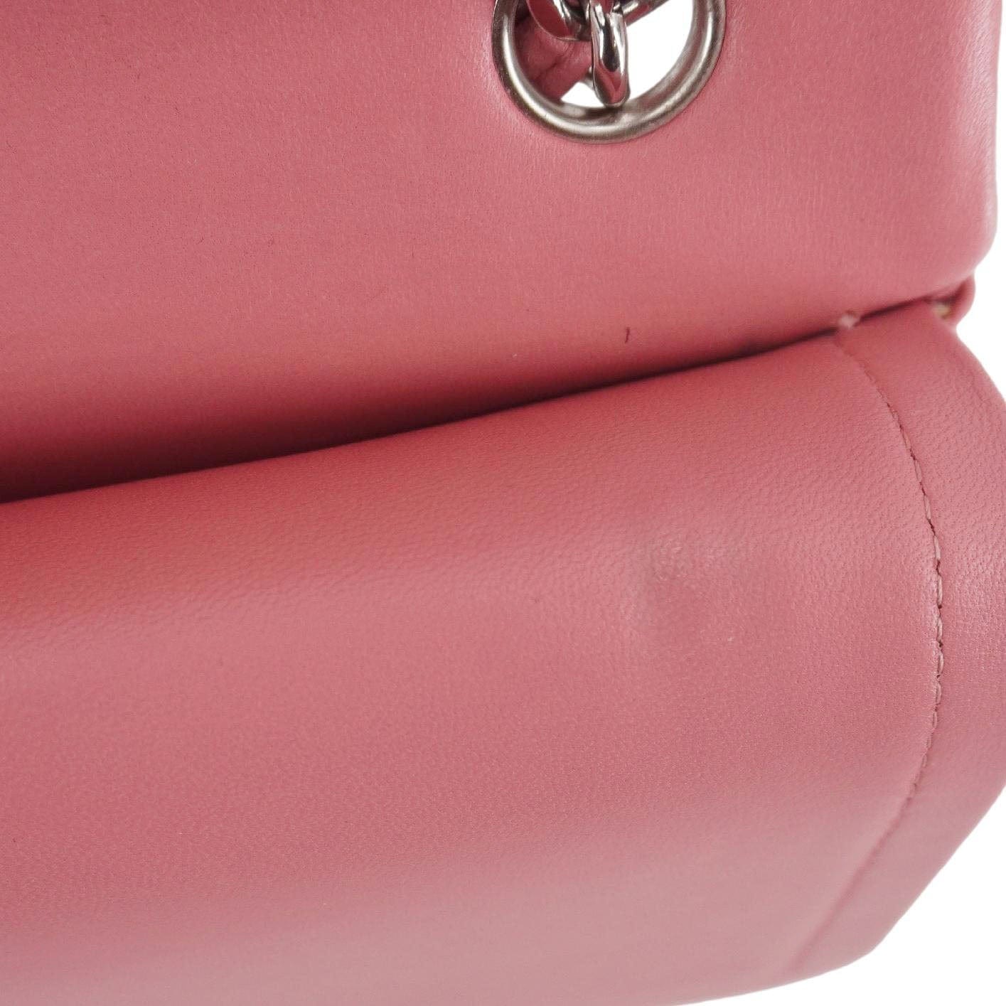 Chanel Classic Double Flap Jumbo Quilted Leather Crossbody Bag Pink