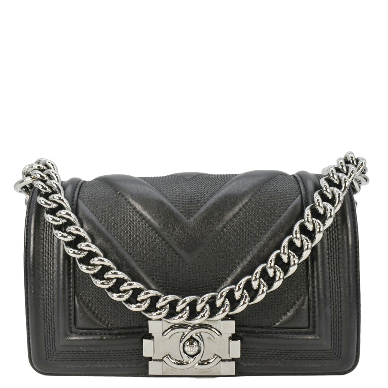 Chanel Boy Small Leather Shoulder Bag Black