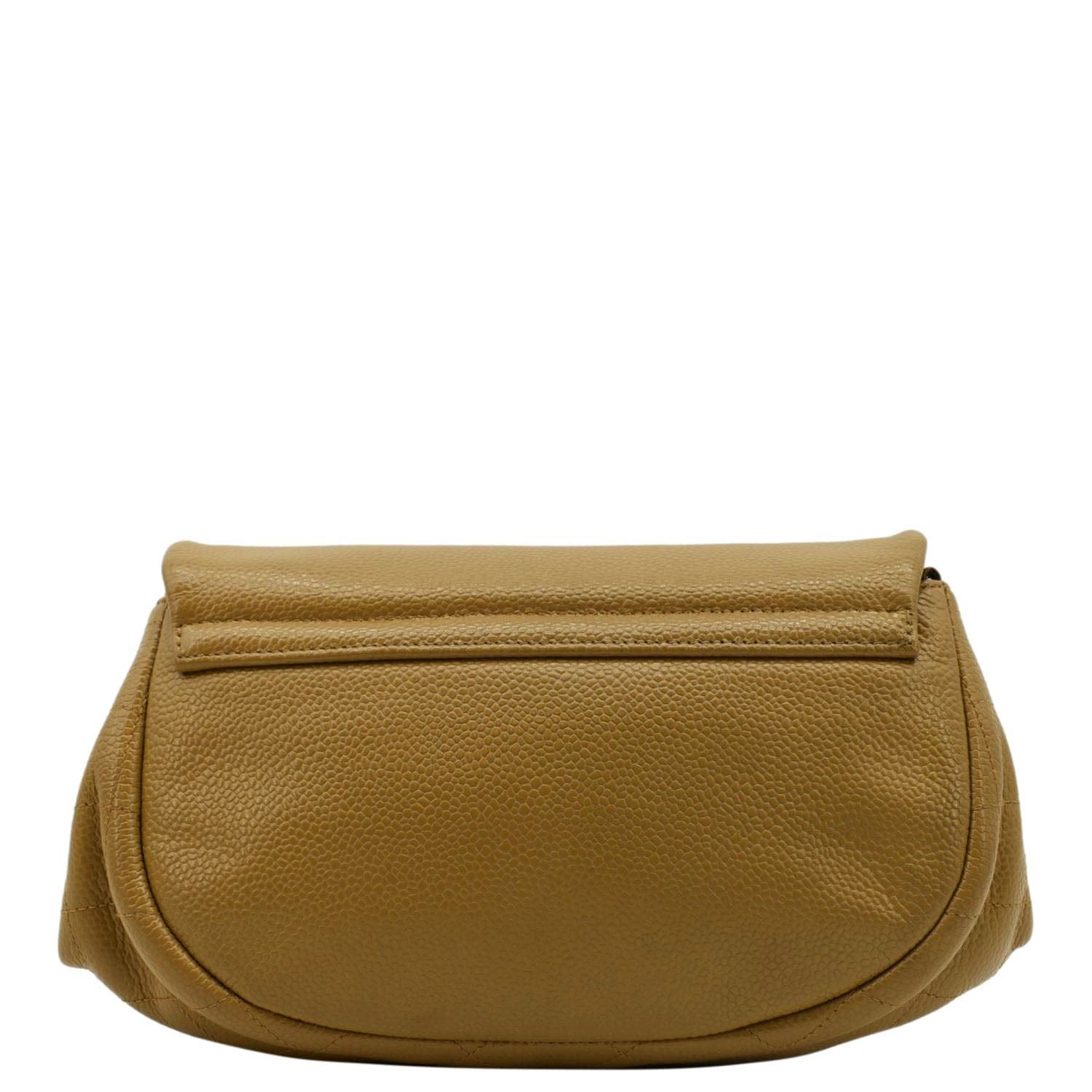 Chanel Half Moon Caviar Leather Wallet on Chain Crossbody Bag Brown