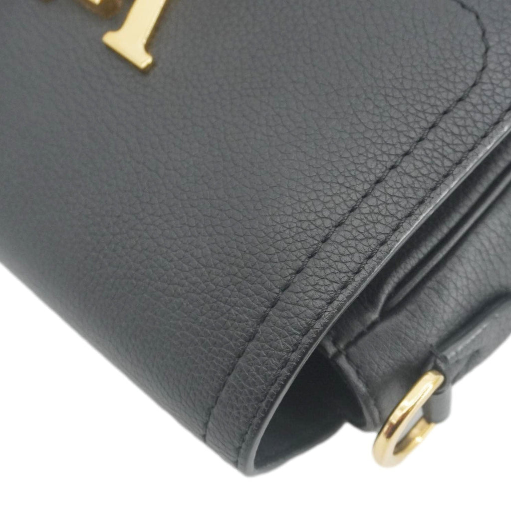 LOUIS VUITTON Lockme Tender Grained Calfskin Leather Shoulder Bag Black