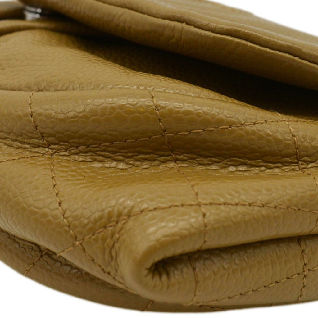 Chanel Half Moon Caviar Leather Wallet on Chain Crossbody Bag Brown