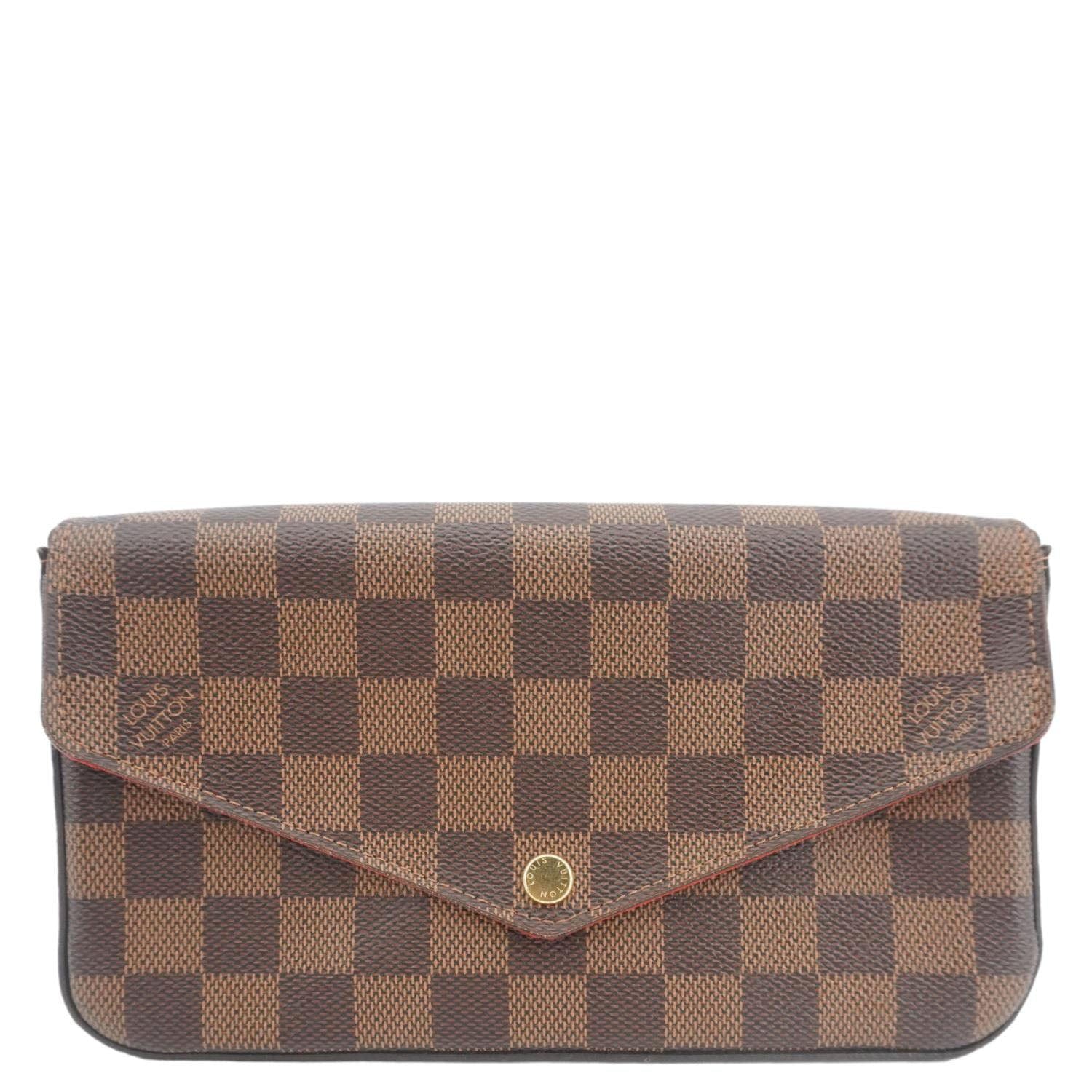 LOUIS VUITTON Felicie Pochette Damier Ebene Crossbody Bag Brown