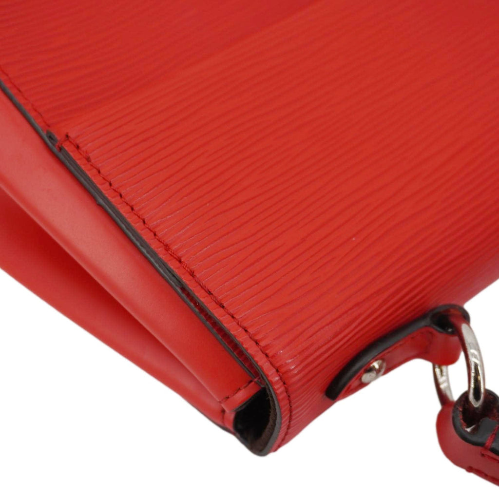 LOUIS VUITTON Cluny BB Epi Leather Top Handle Crossbody Bag Red