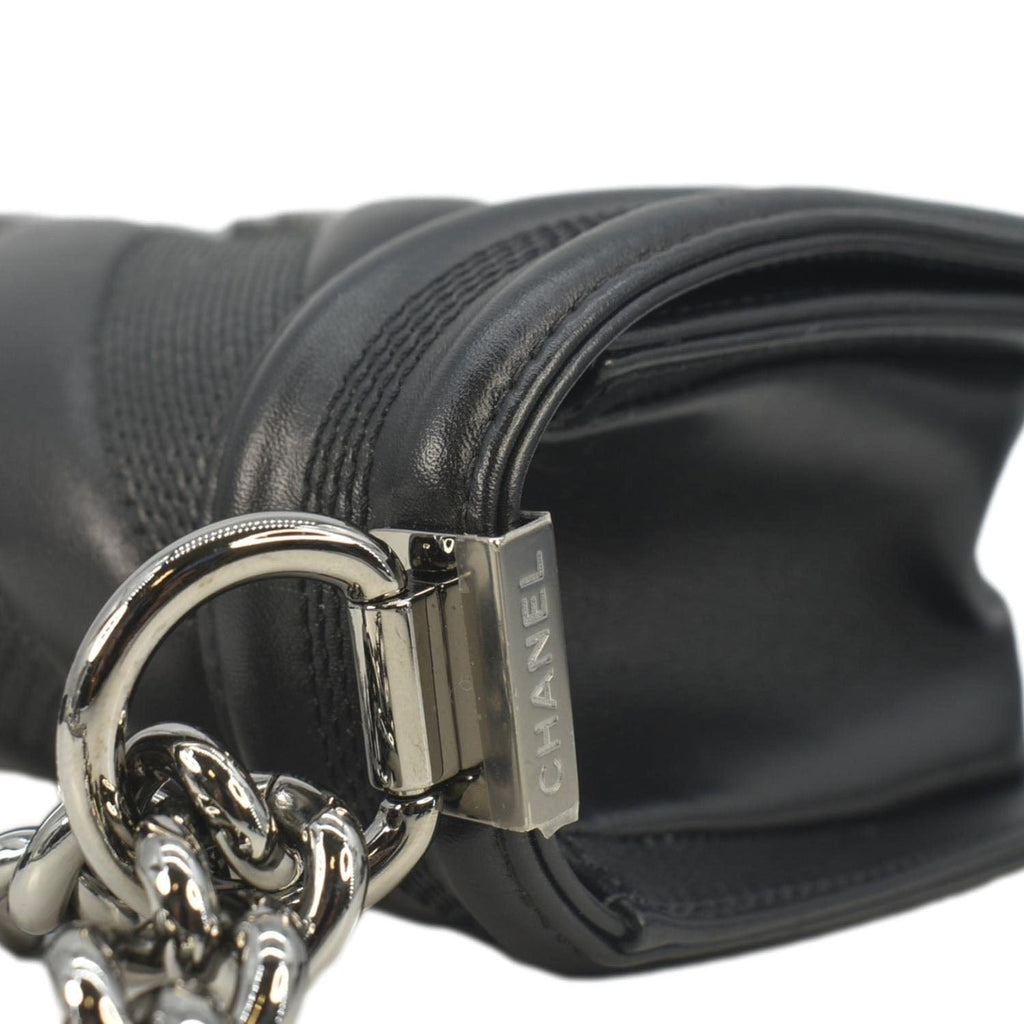 Chanel Boy Small Leather Shoulder Bag Black