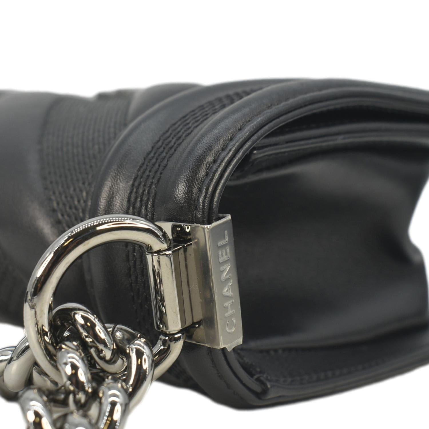 Chanel Boy Small Leather Shoulder Bag Black