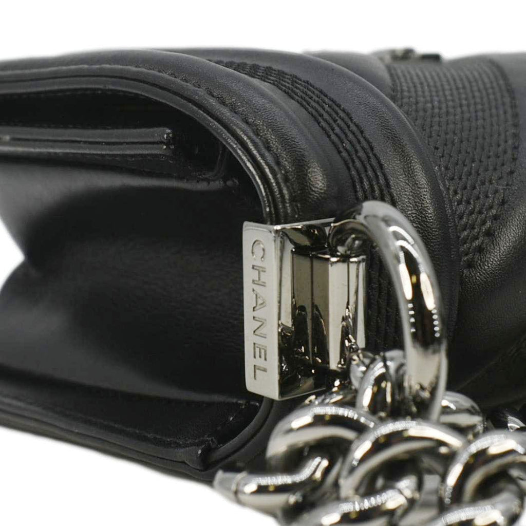 Chanel Boy Small Leather Shoulder Bag Black