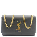YVES SAINT LAURENT Kate Medium Grain De Poudre Leather Crossbody Bag Black