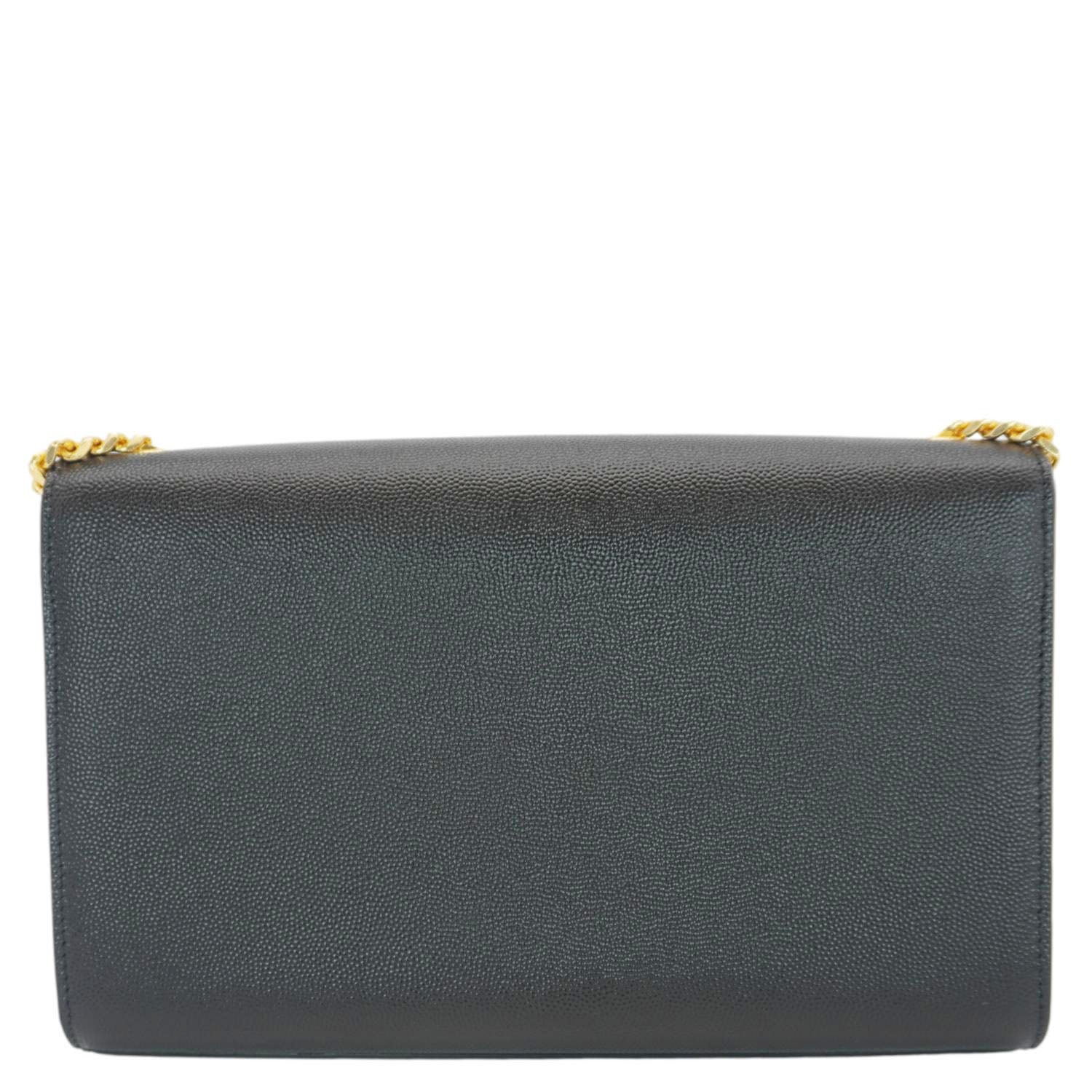 YVES SAINT LAURENT Kate Medium Grain De Poudre Leather Crossbody Bag Black