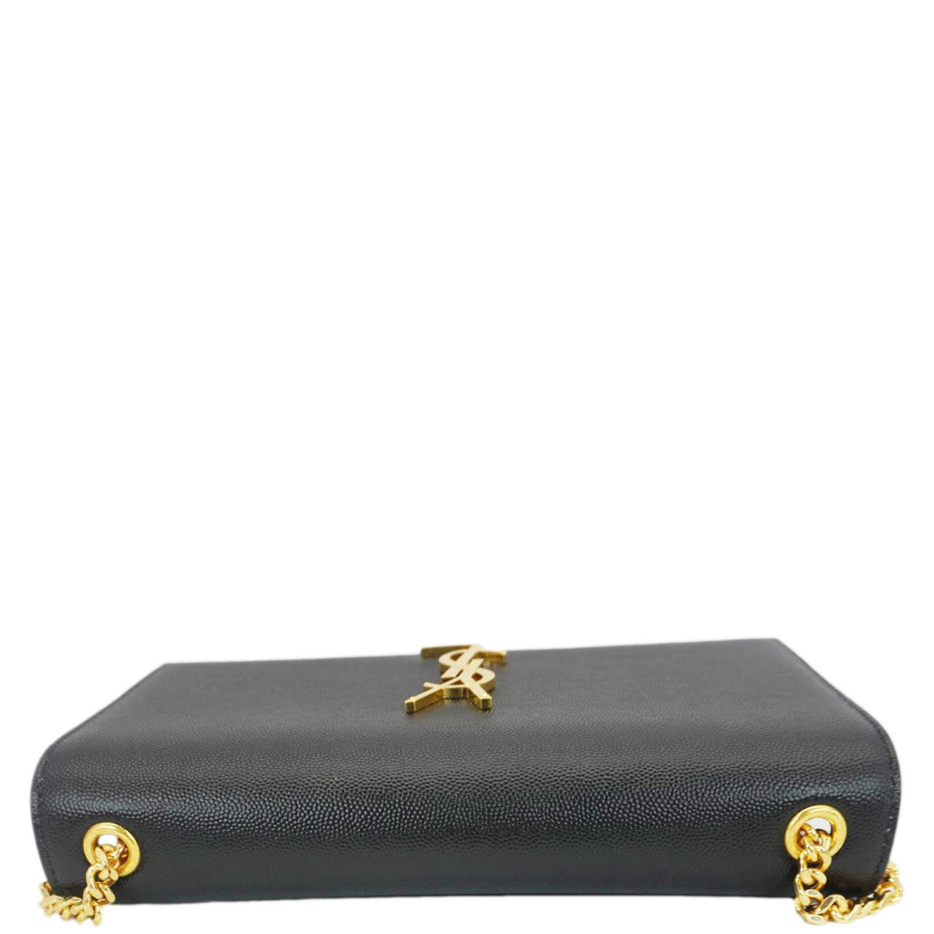 YVES SAINT LAURENT Kate Medium Grain De Poudre Leather Crossbody Bag Black