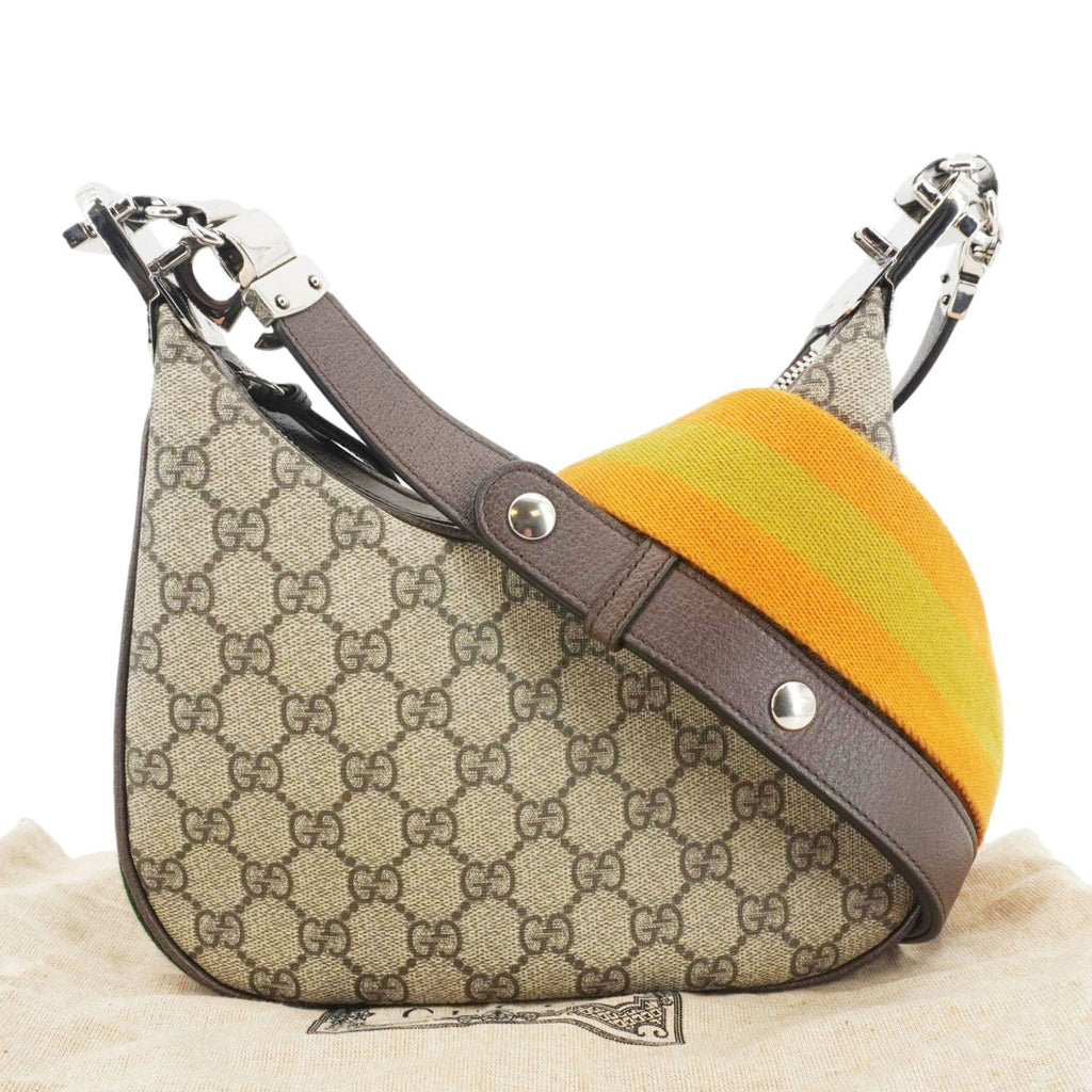 GUCCI Attache Small Gucci Supreme Canvas Shoulder Bag Beige 699409