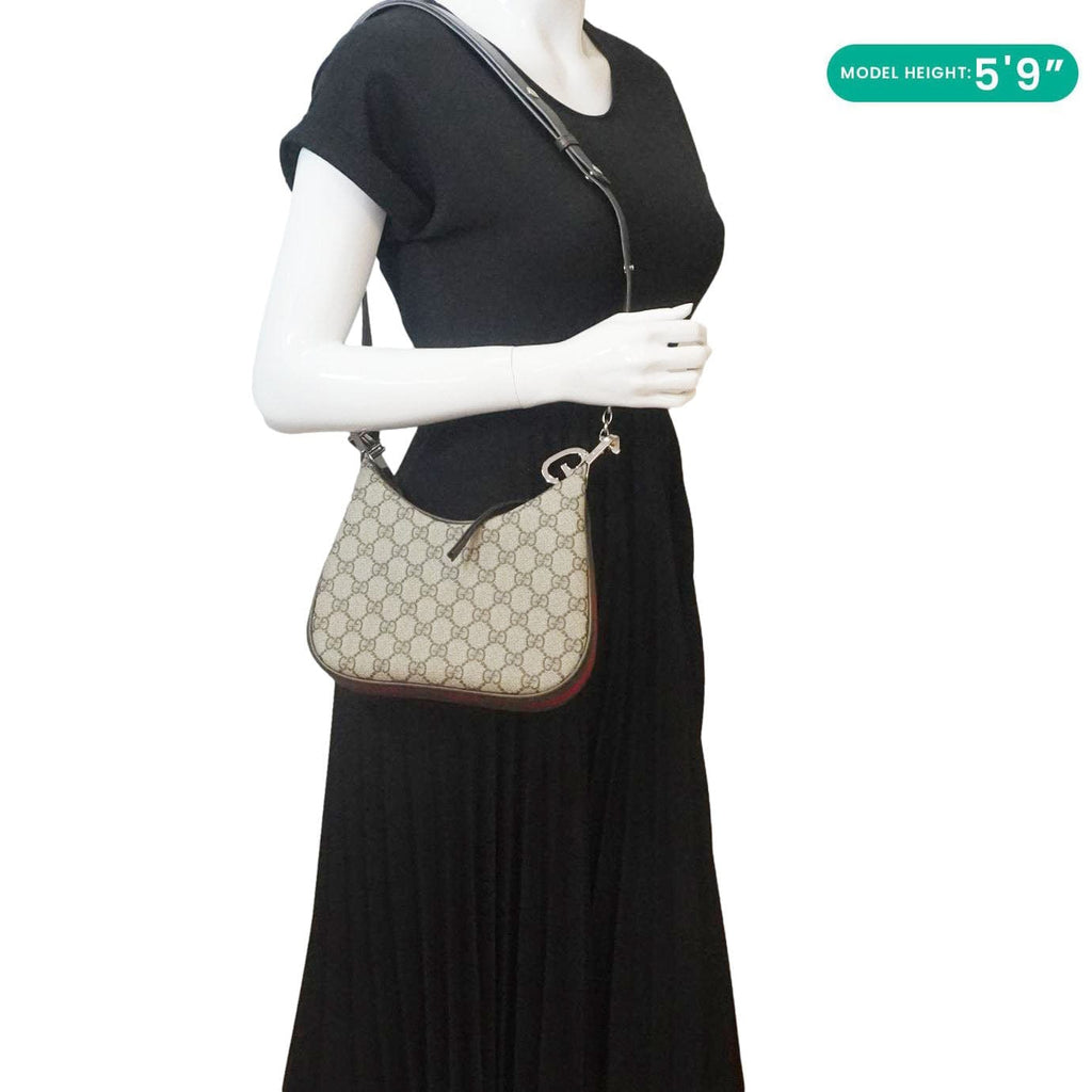 GUCCI Attache Small Gucci Supreme Canvas Shoulder Bag Beige 699409