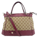 GUCCI Mayfair Gucci Canvas Tote Crossbody Bag Maroon 269894