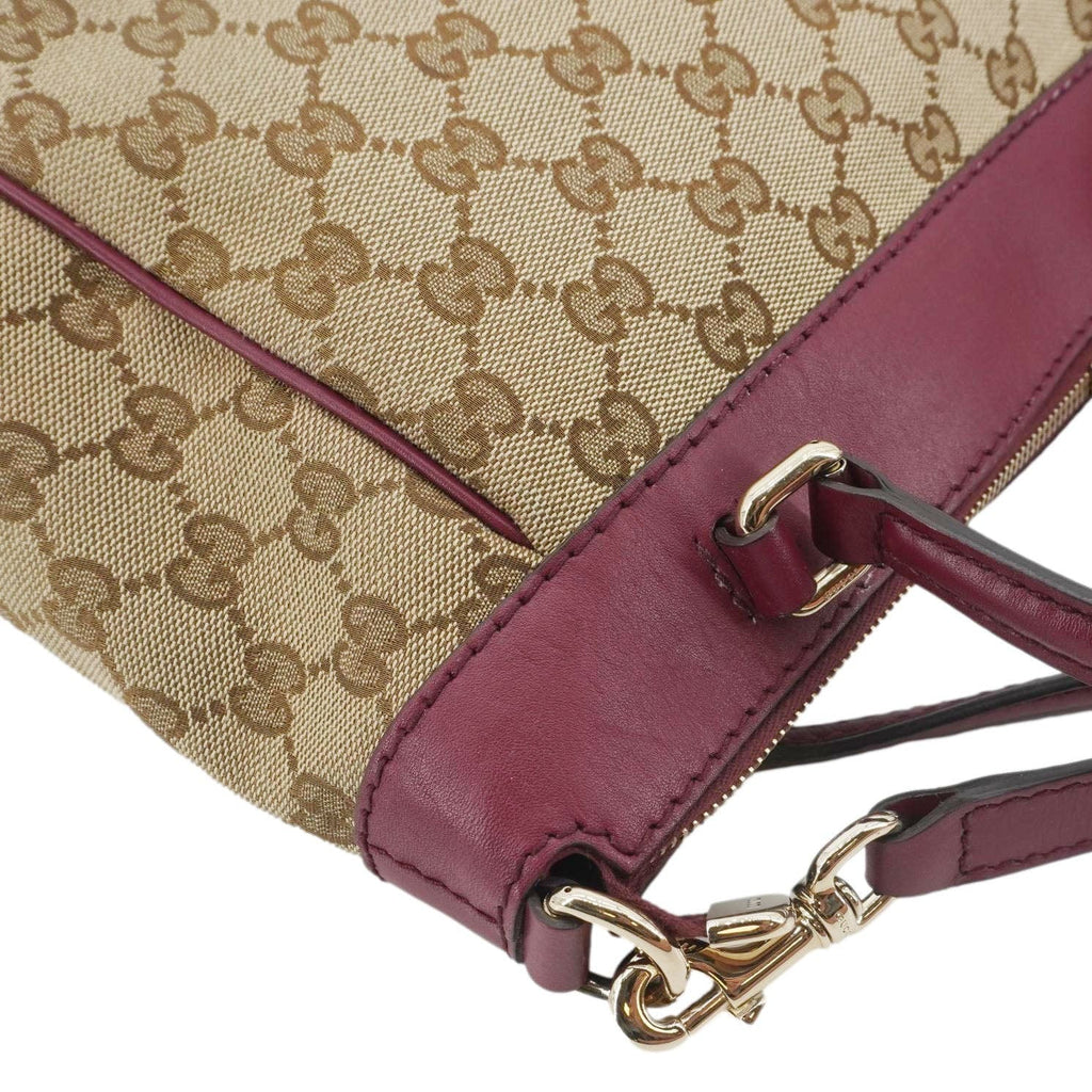 GUCCI Mayfair Gucci Canvas Tote Crossbody Bag Maroon 269894