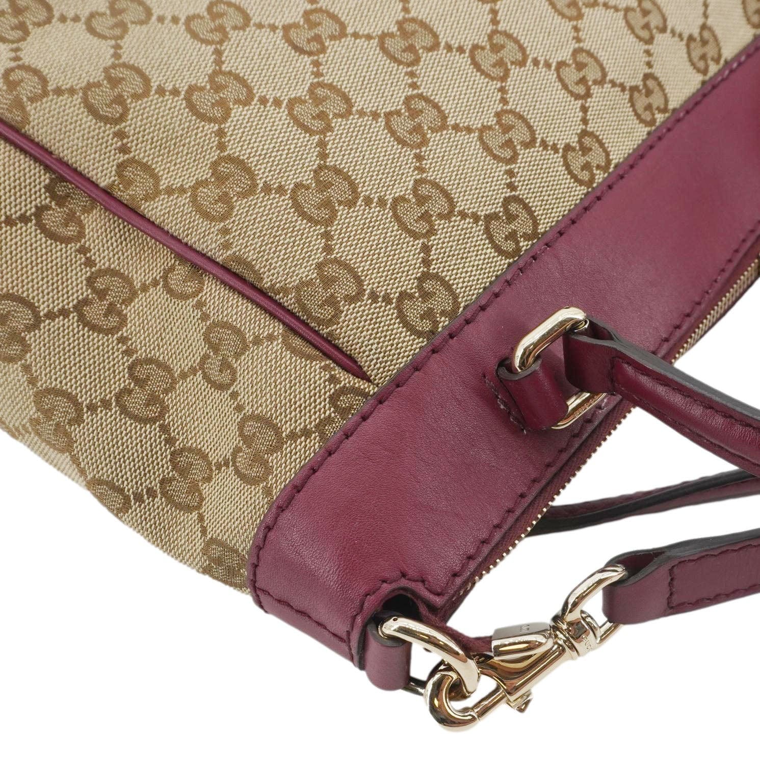 GUCCI Mayfair Gucci Canvas Tote Crossbody Bag Maroon 269894