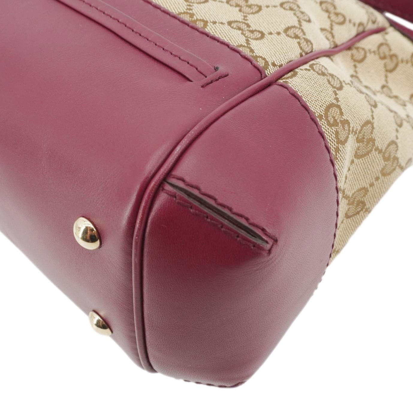 GUCCI Mayfair Gucci Canvas Tote Crossbody Bag Maroon 269894