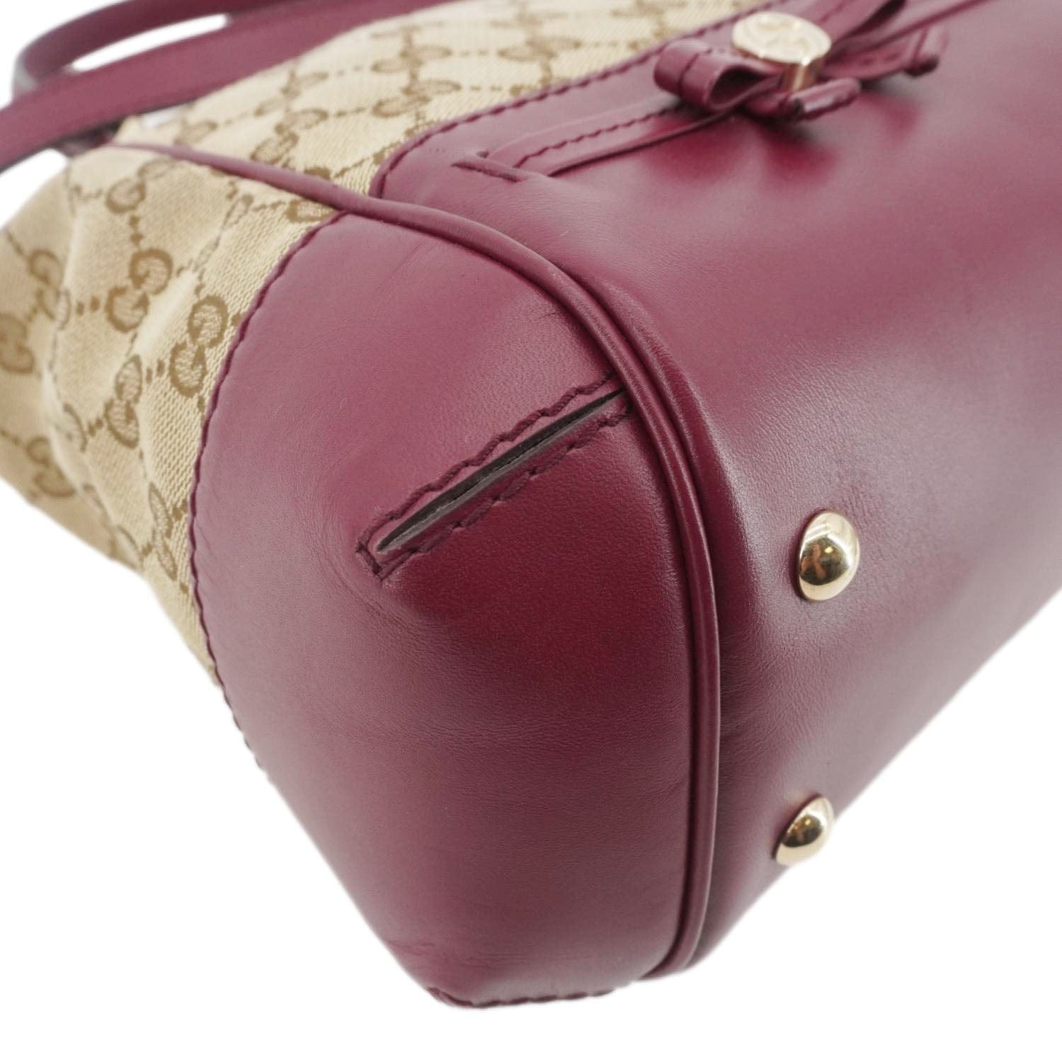 GUCCI Mayfair Gucci Canvas Tote Crossbody Bag Maroon 269894
