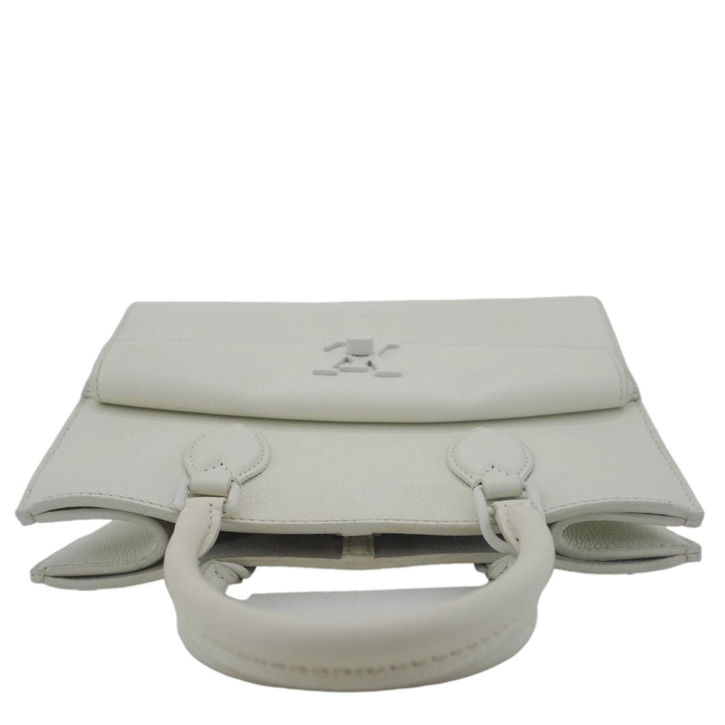 LOUIS VUITTON Lockme PM Monochrome Soft Calfskin Leather Tote Bag White