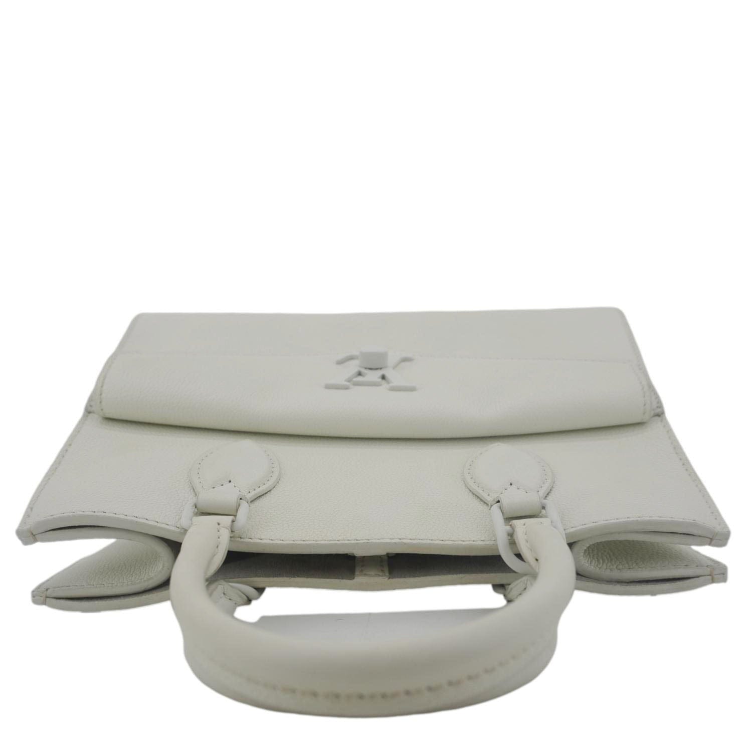LOUIS VUITTON Lockme PM Monochrome Soft Calfskin Leather Tote Bag White