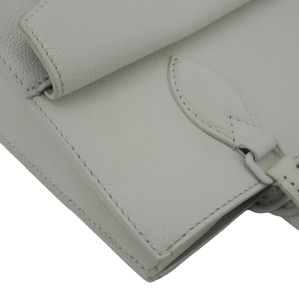 LOUIS VUITTON Lockme PM Monochrome Soft Calfskin Leather Tote Bag White