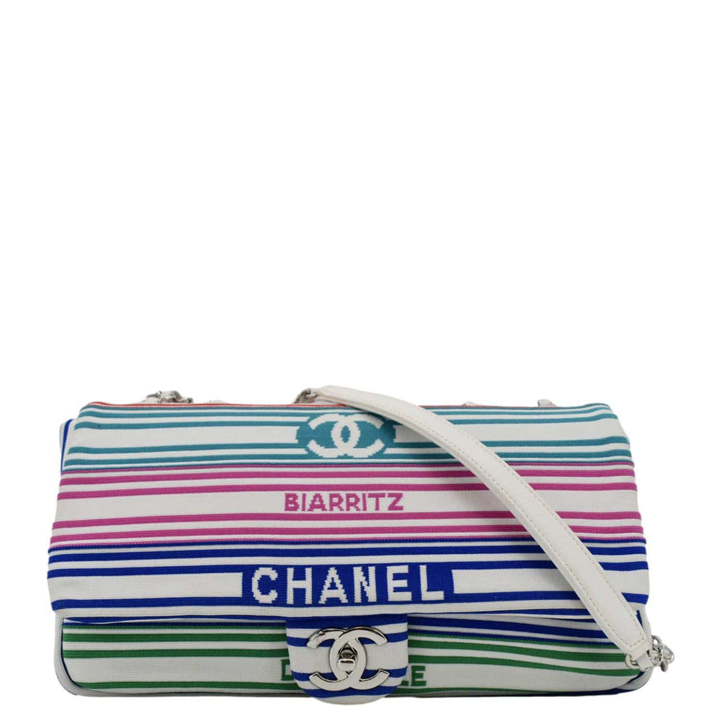 Chanel Venise Biarritz Flap Mixed Fibers Shoulder Bag Multicolor