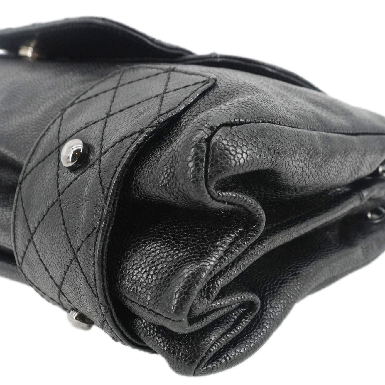 Chanel Pocket in The City Caviar Leather Shoulder Bag Black