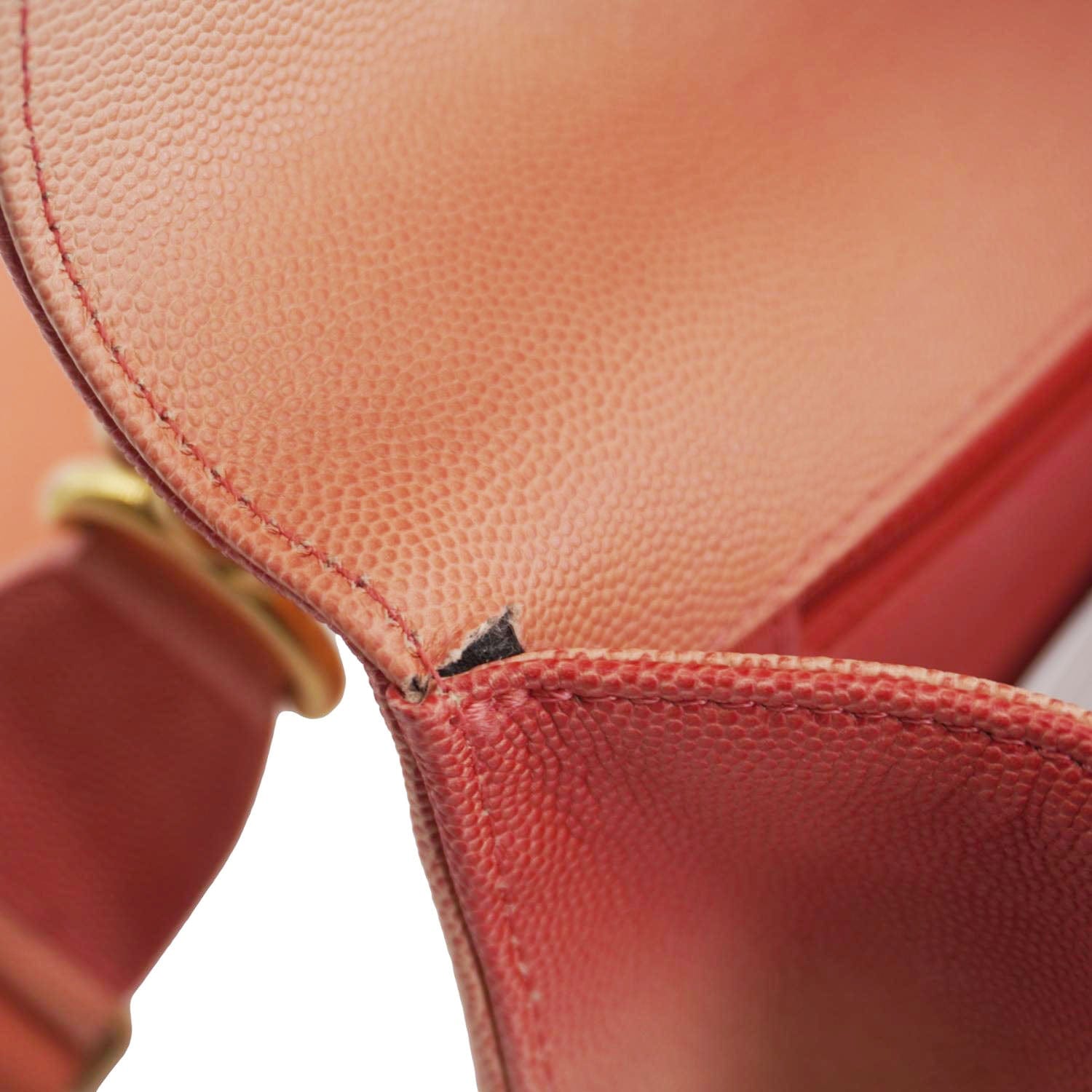Chanel Sunset On The Sea Flap Caviar Leather Shoulder Bag Coral