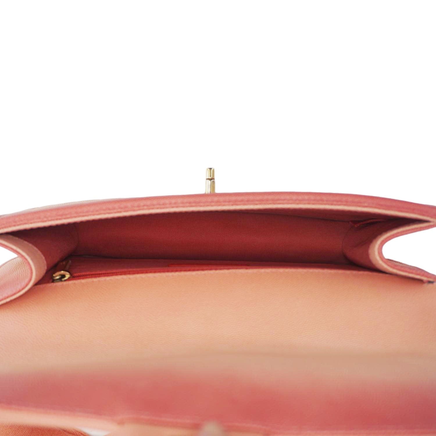 Chanel Sunset On The Sea Flap Caviar Leather Shoulder Bag Coral