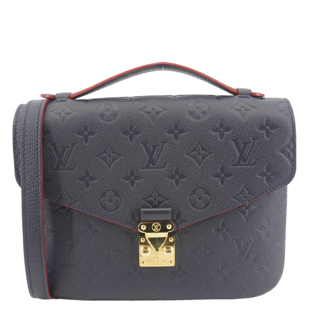 LOUIS VUITTON Metis Pochette Empreinte Leather Crossbody Bag Navy Blue