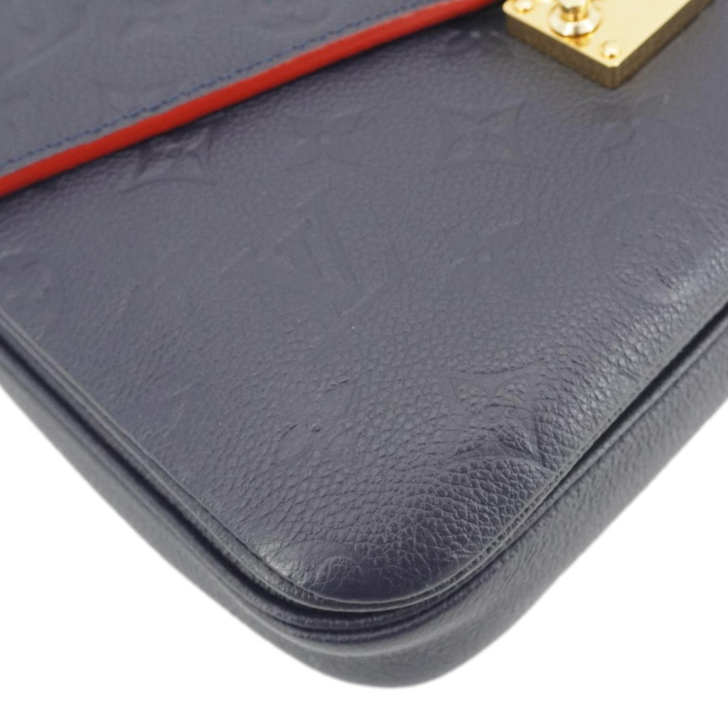 LOUIS VUITTON Metis Pochette Empreinte Leather Crossbody Bag Navy Blue