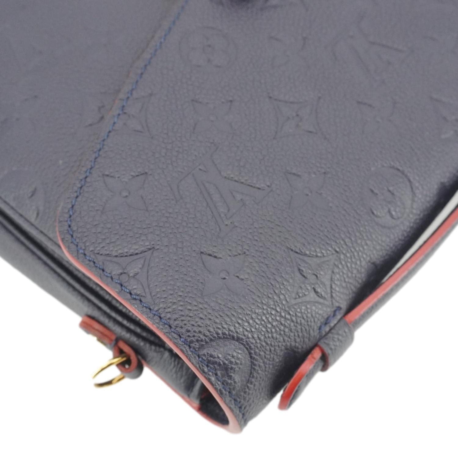 LOUIS VUITTON Metis Pochette Empreinte Leather Crossbody Bag Navy Blue