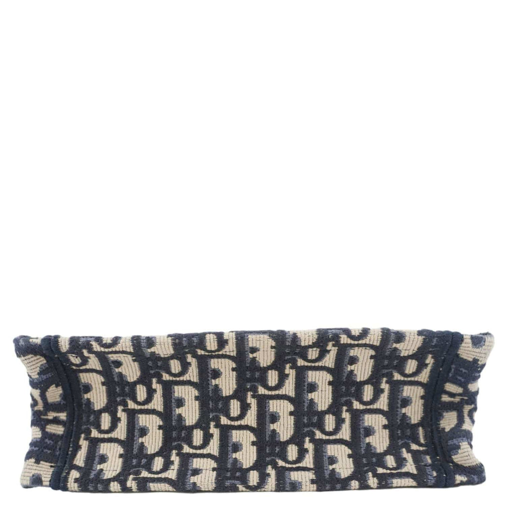 CHRISTIAN DIOR Book Mini Oblique Embroidery Canvas Shoulder Bag Blue