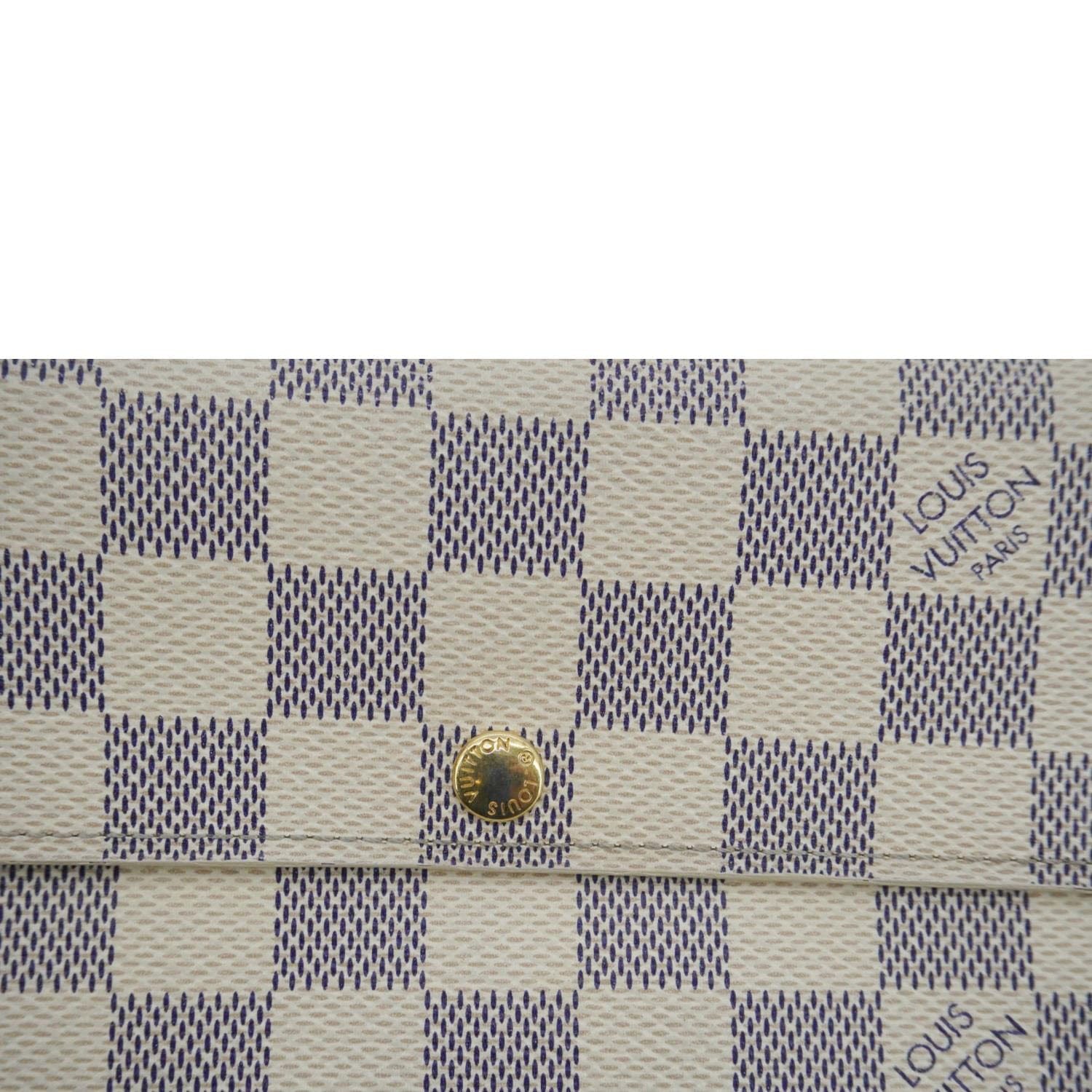LOUIS VUITTON Porte Tresor Damier Azur Wallet White