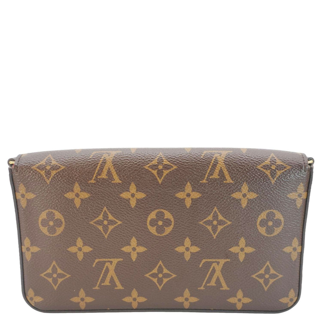 LOUIS VUITTON Felicie Pochette Monogram Canvas Crossbody Bag Brown