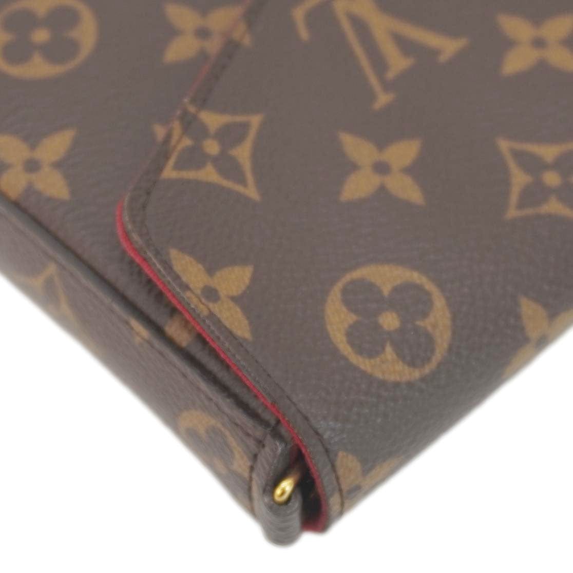 LOUIS VUITTON Felicie Pochette Monogram Canvas Crossbody Bag Brown
