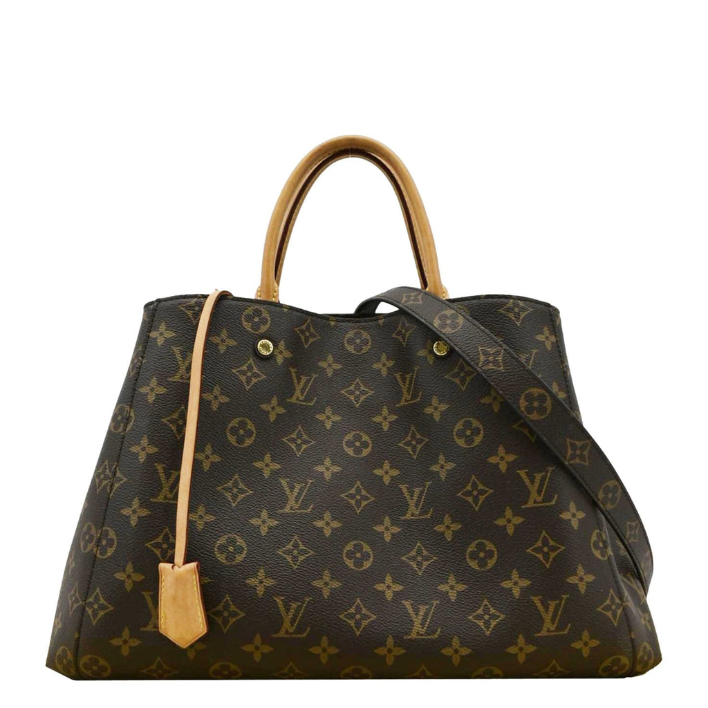 LOUIS VUITTON Montaigne GM Monogram Canvas Shoulder Bag Brown