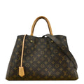 LOUIS VUITTON Montaigne GM Monogram Canvas Shoulder Bag Brown
