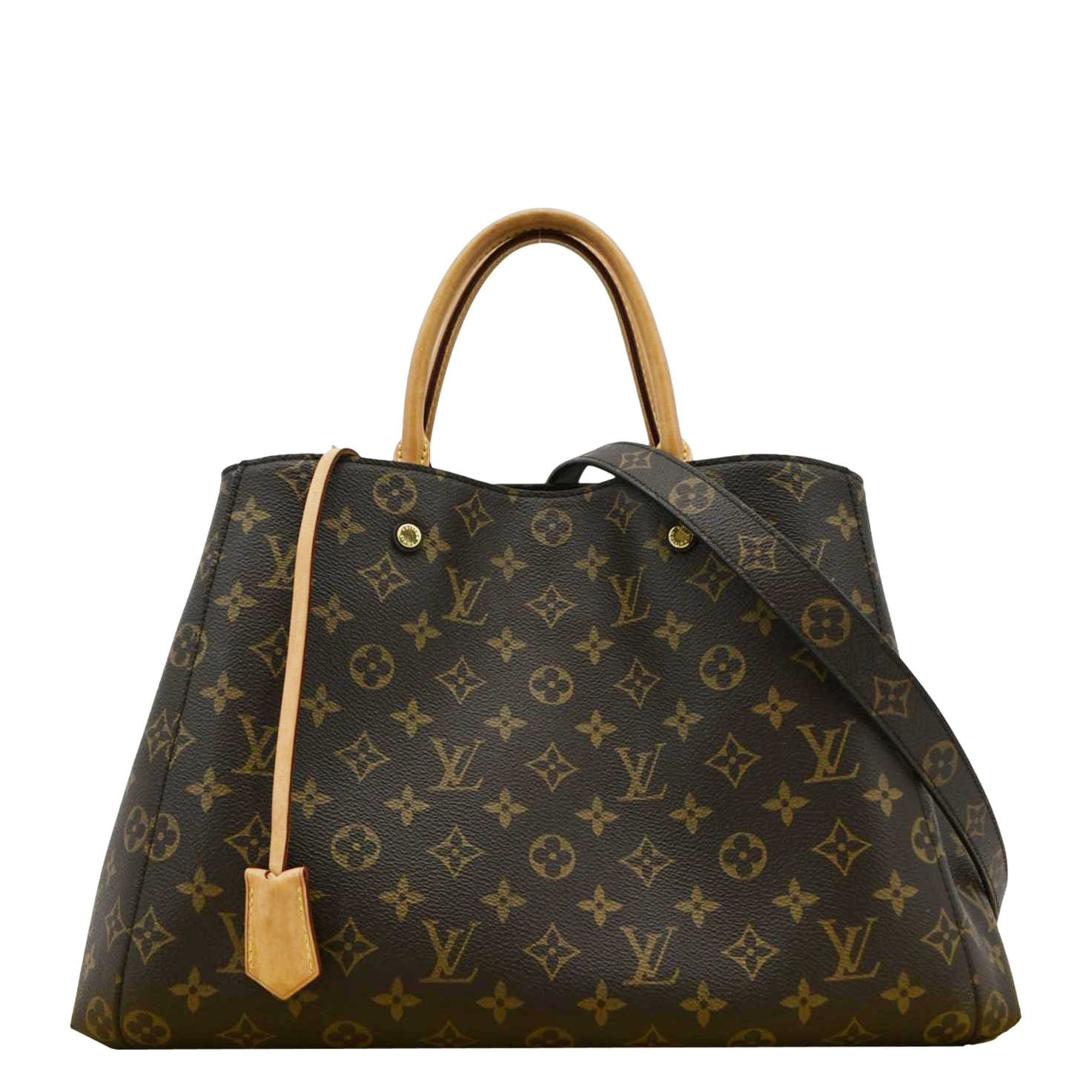 LOUIS VUITTON Montaigne GM Monogram Canvas Shoulder Bag Brown