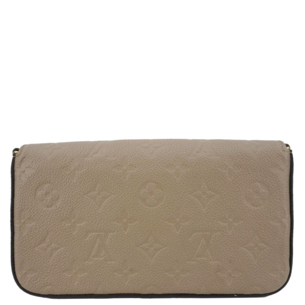 LOUIS VUITTON Felicie Pochette Monogram Empreinte Crossbody Bag Tourterelle Beige