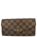 LOUIS VUITTON Sarah Damier Ebene Wallet Brown
