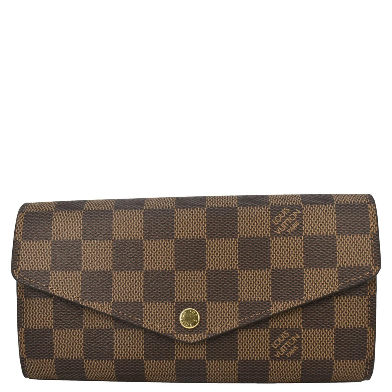 LOUIS VUITTON Sarah Damier Ebene Wallet Brown