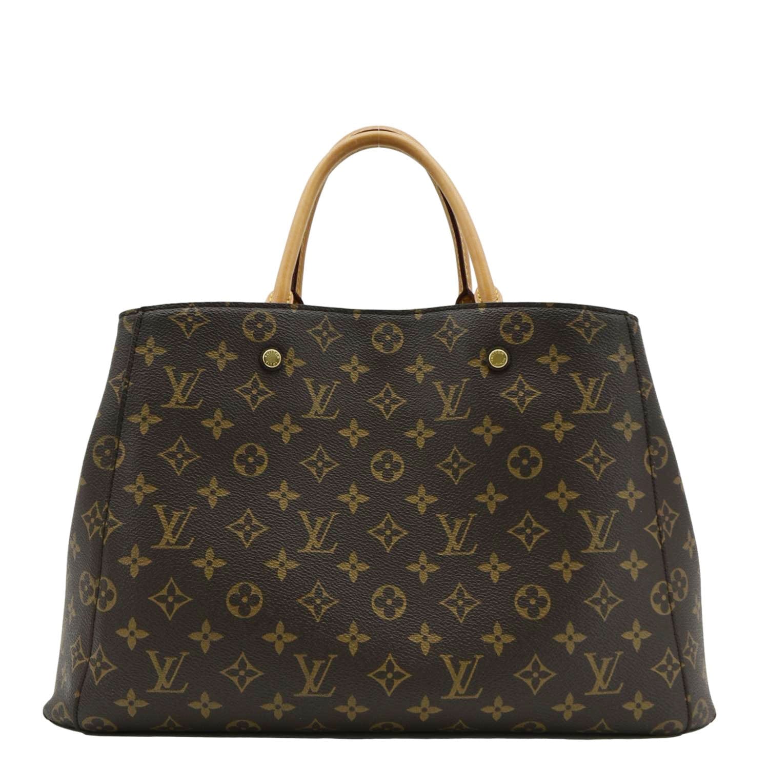 LOUIS VUITTON Montaigne GM Monogram Canvas Shoulder Bag Brown