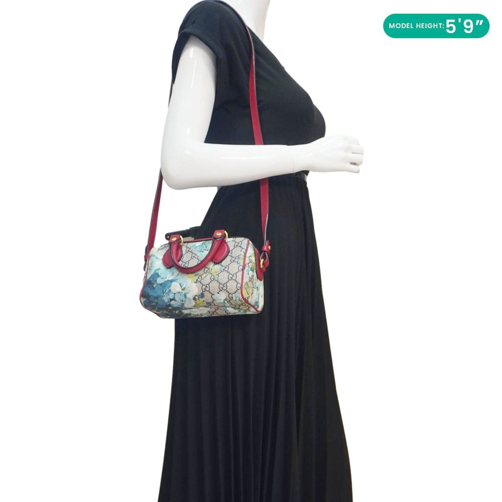 GUCCI Mini Blooms Gucci Supreme Canvas Top Handle Crossbody Bag Multicolor 546312