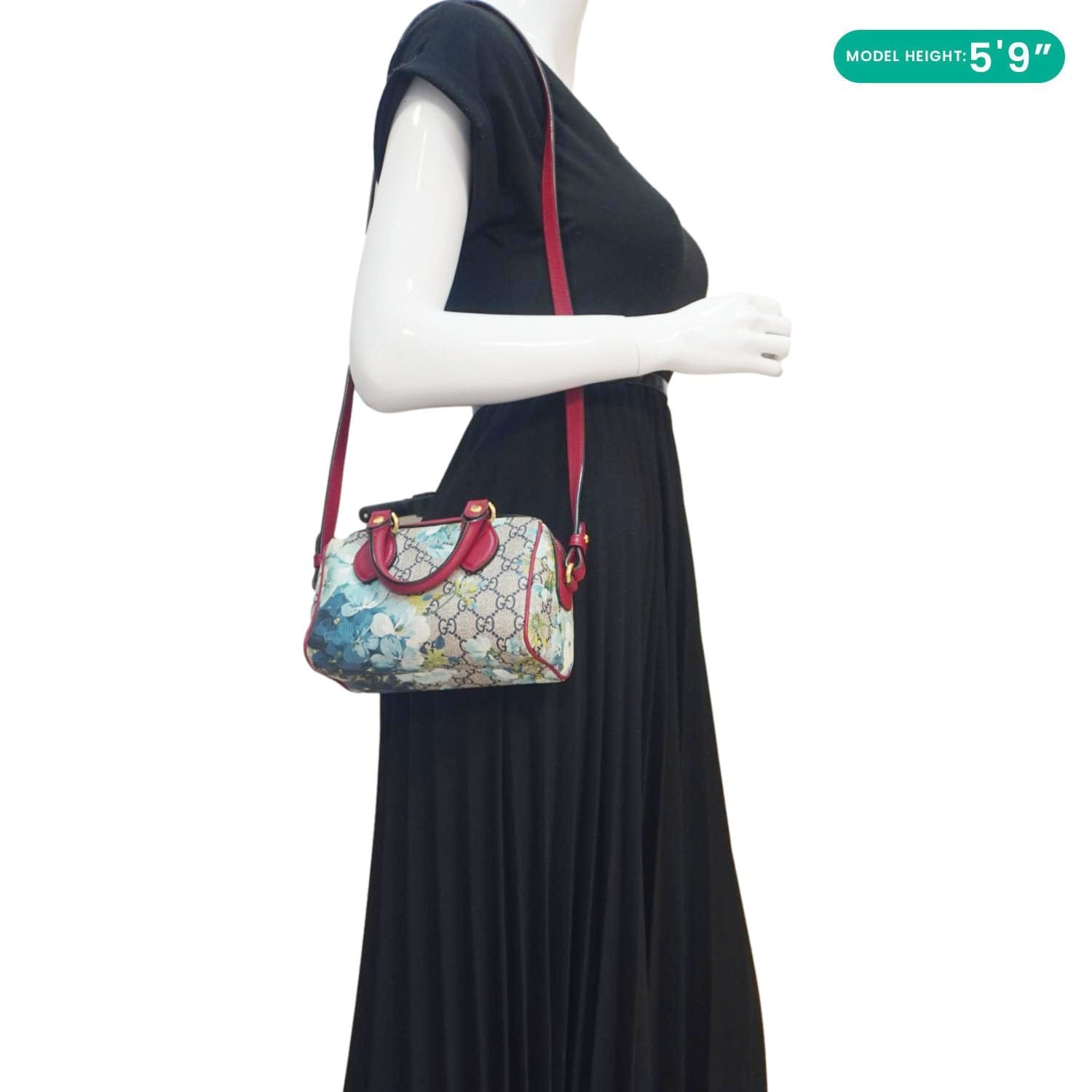 GUCCI Mini Blooms Gucci Supreme Canvas Top Handle Crossbody Bag Multicolor 546312