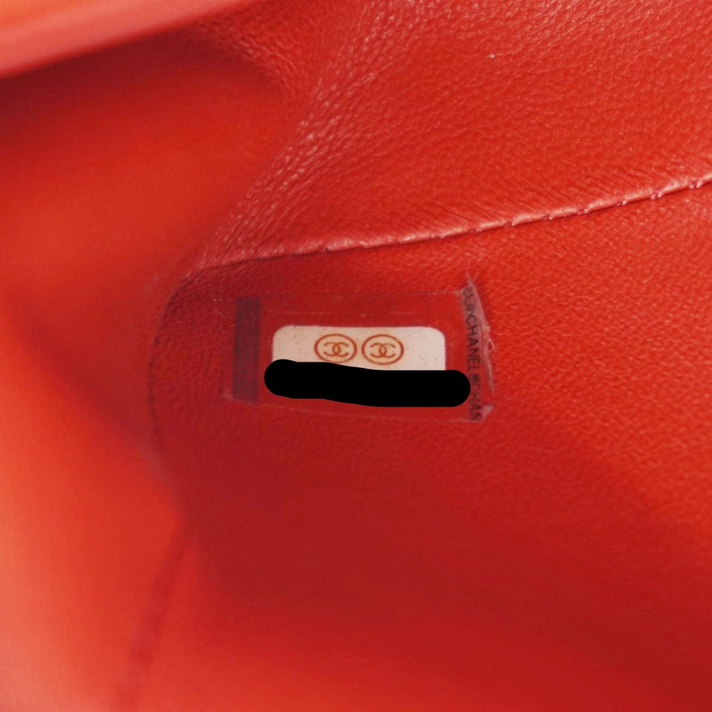 Chanel Boy Flap Lizard Leather Crossbody Bag Red
