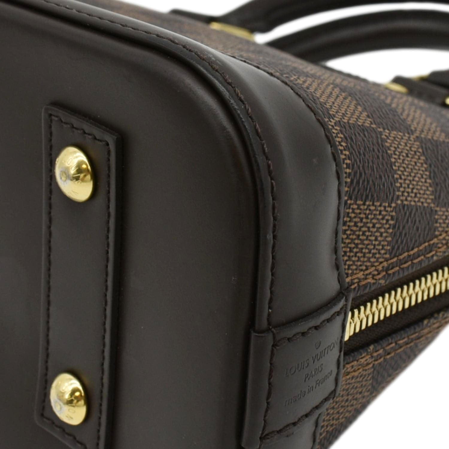LOUIS VUITTON Alma BB Damier Ebene Satchel Crossbody Bag Brown
