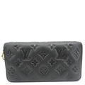 LOUIS VUITTON Coussin Embossed Leather Zippy Wallet Black