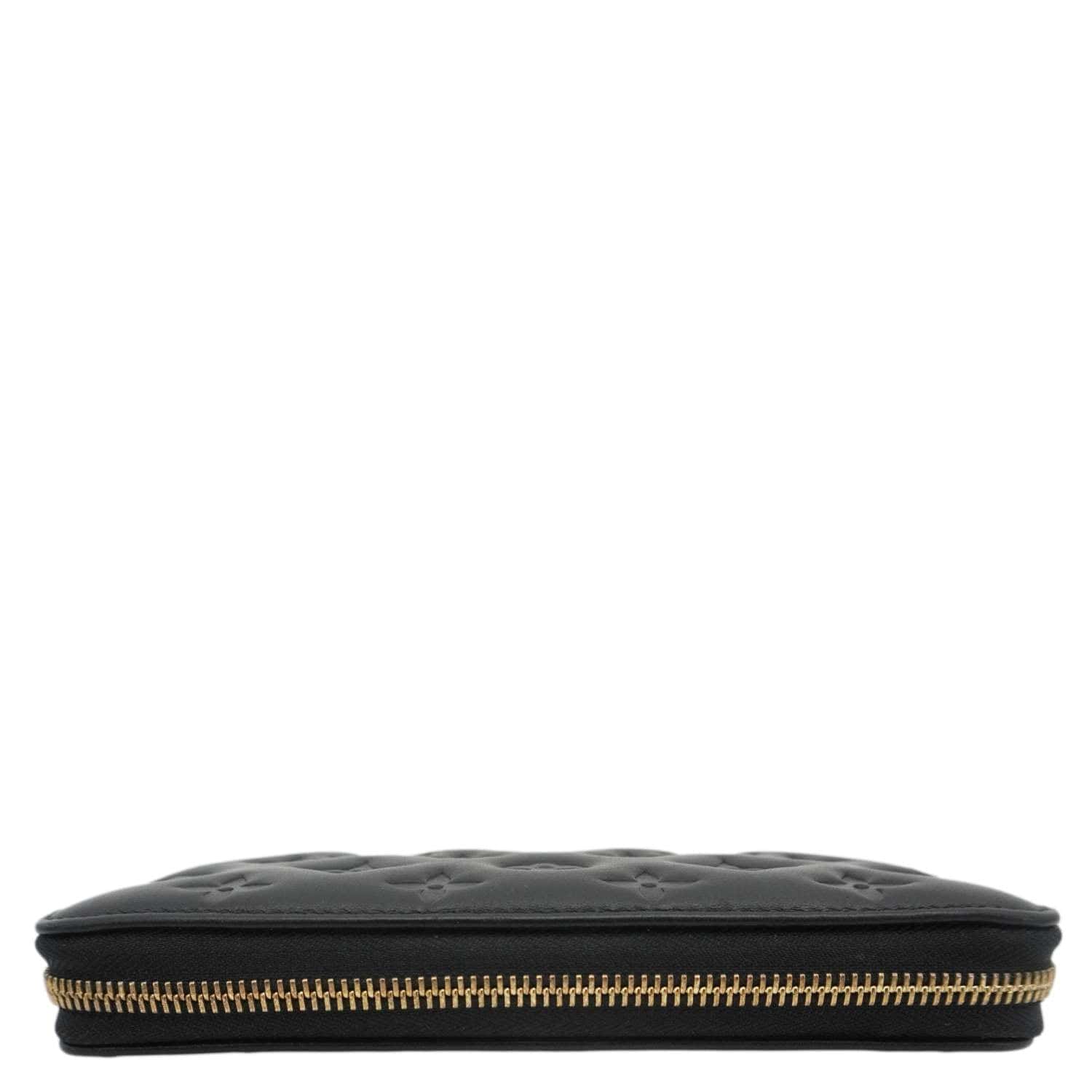 LOUIS VUITTON Coussin Embossed Leather Zippy Wallet Black