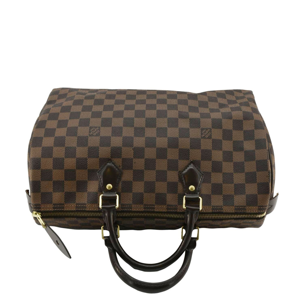 LOUIS VUITTON Speedy 35 Damier Ebene Satchel Bag Brown